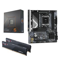 AMD Bundle Ryzen 5 7600X Promo, Asrock B650M-HDV/M.2, DDR5 32GB (2x16) G.Skill, 6000MHz, Flare X Black