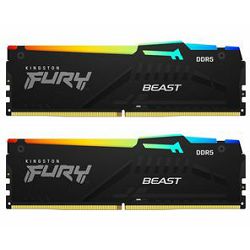 DDR5 64GB (2x32) Kingston, 5200MHz, Fury Beast Black RGB, XMP, KF552C40BBAK2-64