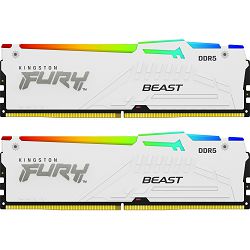 DDR5 64GB (2x32) Kingston, 6400MHz, Fury Beast White RGB, Intel XMP 3.0/AMD EXPO, KF564C32BWEAK2-64