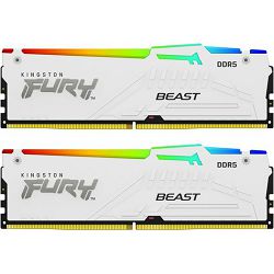 DDR5 32GB (2x16) Kingston, 6000MHz, Fury Beast RGB White, KF560C30BWAK2-32