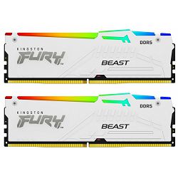 DDR5 32GB (2x16) Kingston, 6000Mhz, Fury Beast White RGB, Intel XMP 3.0/AMD EXPO, KF560C30BWEAK2-32