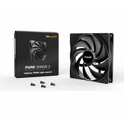 Be Quiet! ventilator 140mm Pure Wings 3 PWM, High-Speed, Black, BL109