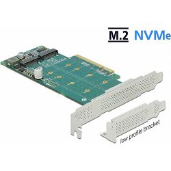 Kontroler Delock PCI Express x8 Card, 2 x internal NVMe M.2 Key M, bifurcation, 89045