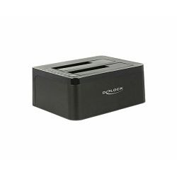 Delock docking 2x 2.5"/3.5" SATA HDD, funkcija kloniranja, USB 3.2, 62661