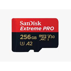 SD micro Sandisk Extreme Pro 256GB, adapter, SDSQXCD-256G-GN6MA
