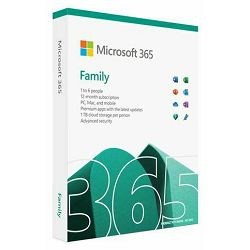 Microsoft Office 365 Family, HR, FPP, 1 godina, do 6 korisnika, 6GQ-01910