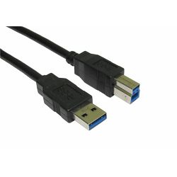 Kabel USB 3.0, 1.8m, USB-A/USB-B M/M, Naviatec, Crni, NVT-USB-278