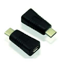 Adapter USB, USB-C/USB2.0 Micro B M/F, Roline, Crni, 12.99.3190