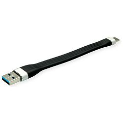 Kabel USB 3.2, USB-A/USB-C, 0.11m, Roline, Crni, 11.02.9014