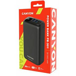 Canyon Powerbank PB-301 30000mAh Black, CNE-CPB301B