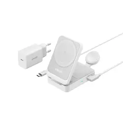 Anker MagGo 3u1 stanica za punjenje, sklopiva, adapter, 1.5m USB-C kabel, bijeli, B2557321