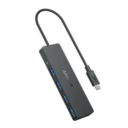 Anker USB Hub, 4-port, USB-C, slim, crni, A8309G11