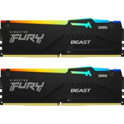 DDR5 32GB (2x16) Kingston, 6000MHz, Fury BEAST RGB black, Intel XMP 3.0/AMD EXPO, KF560C30BBEAK2-32