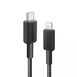 Kabel USB Anker 322 1.8m USB-C/Lightning, pleteni, crni, A81B6G11