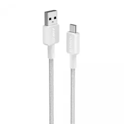 Kabel USB-A/USB-C Anker 322 0.9m, pleteni, bijeli, A81H5G21