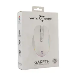 Miš White Shark GM-5009 Gareth RGB, USB, optički, 6.400dpi, bijeli, 3858894505340