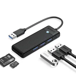 Orico HUB 4-portni USB3.0, 4x USB-A, SD  Card, Micro SD card, crni, PAPW3AT-U3-015-BK-BP